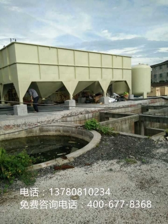 斜管沉淀器卸貨及安裝現場(chǎng)